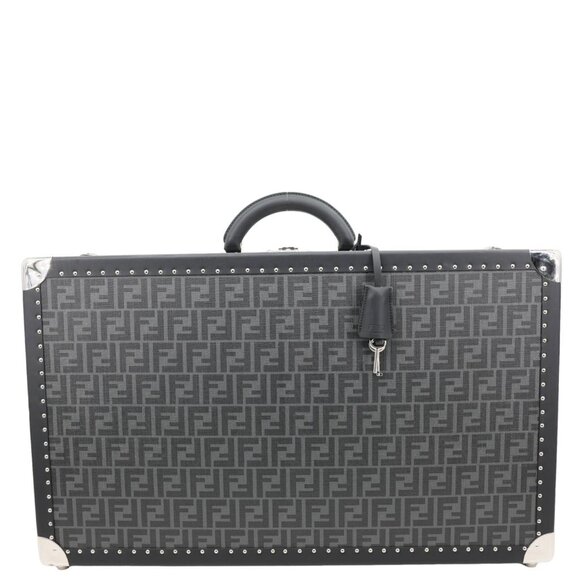 Fendi  FF Logo Large Zucca Canvas Rigid Suitcase Grey - Picture 1 of 14